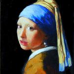 Girl after Vermeer, Oi on Wood Panel, 5" x 7"  Private Collection